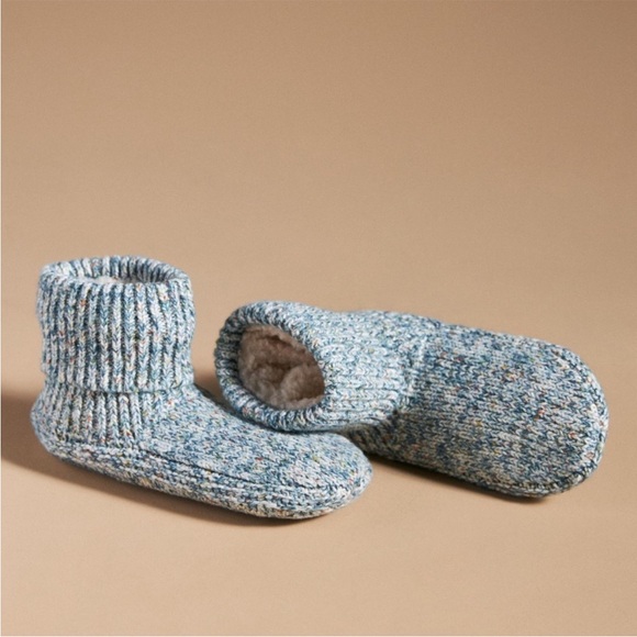 BOMBAS THE GRIPPER SLIPPER BOOTIE SHERPA LINED TECH MEDIUM BLUE XL 12-14 - Picture 1 of 9